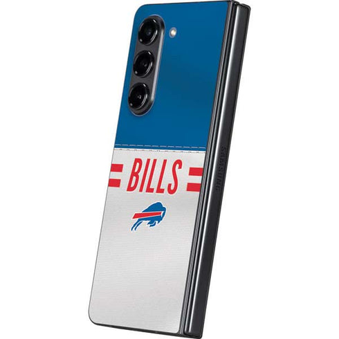 NFL Buffalo Bills White Striped Galaxy Z Fold5 5G Skin